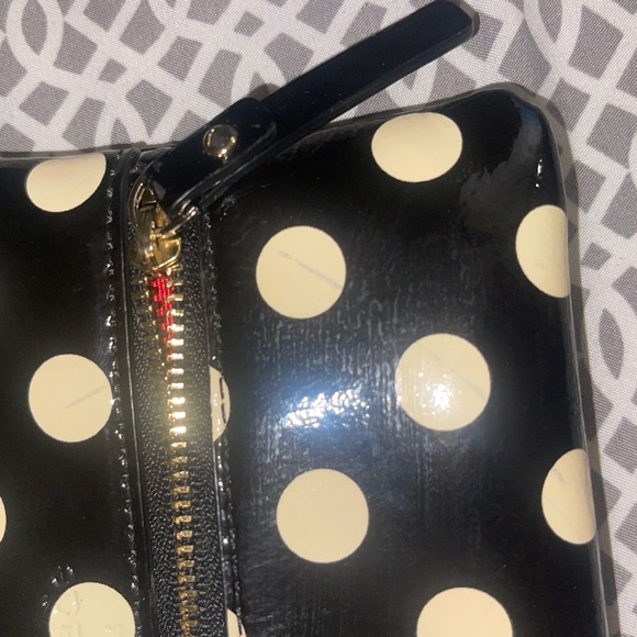 Rare Vintage Kate Spade Wristlet Wallet Staci Polka Dot Black/White 1 Mark GUC - Picture 7 of 9